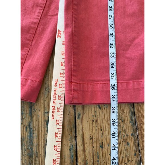 OAT New York Wide-Leg Cropped Pants Coral Pink 10/30 Cotton Blend Comfort Fit - Picture 8 of 8